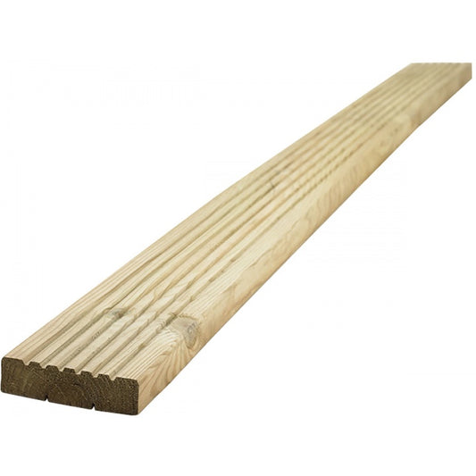 Grooved Treated Deck Board 125 x 38mm NOM 2.4m